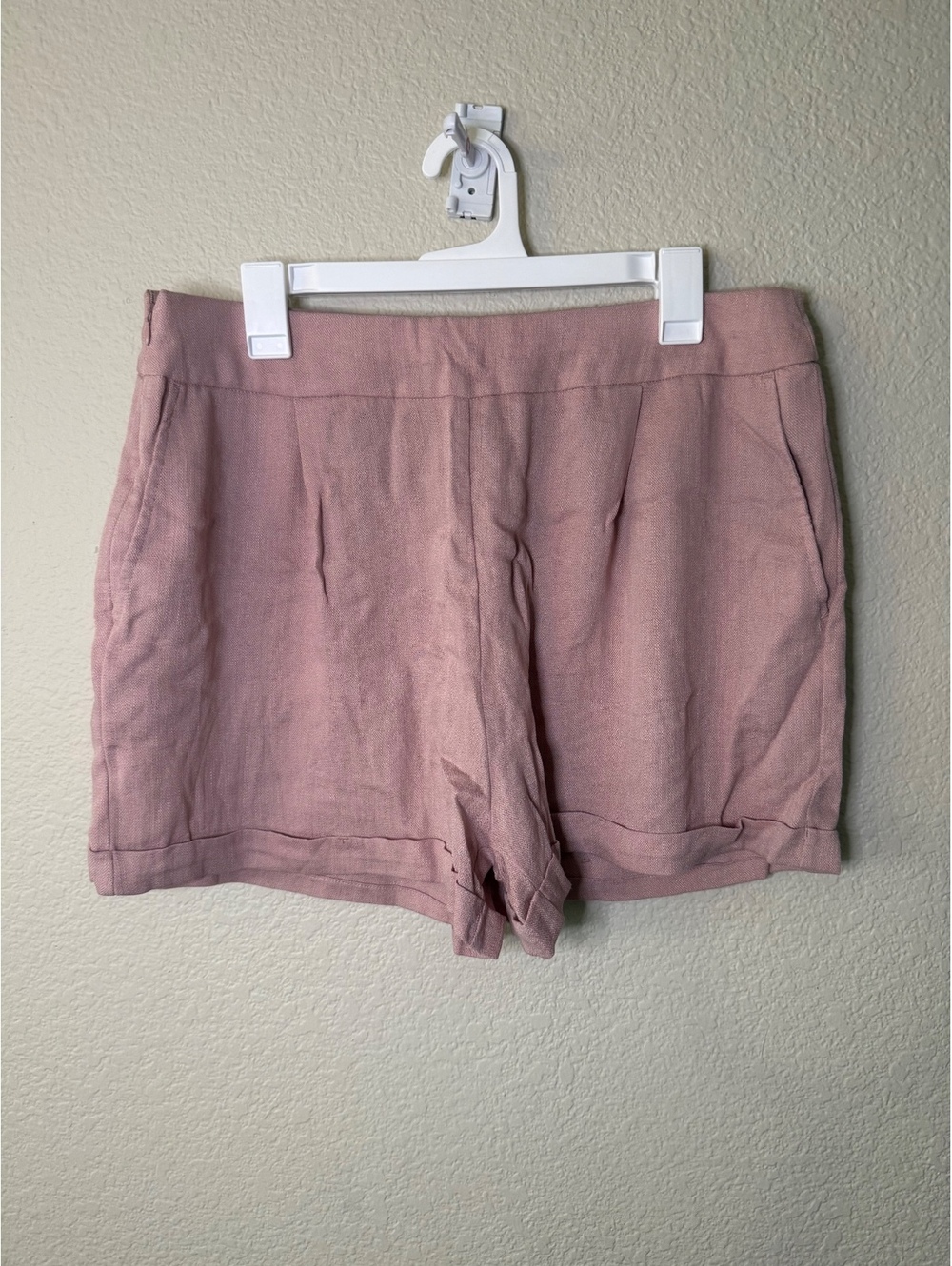 Halara XL Dusty Rose High Waisted Pocket Casual Linen-Feel Shorts